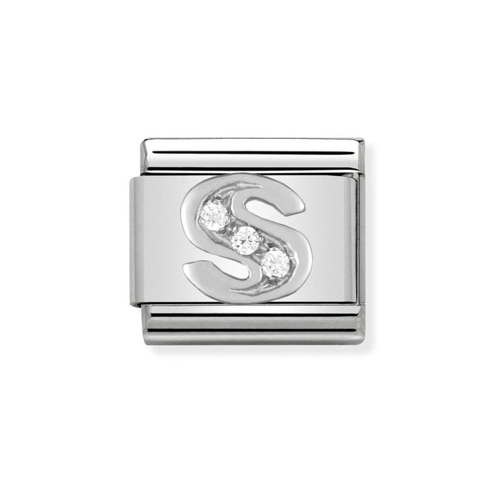 Nomination Silver Classic Sparkle Letter Initials A-Z Charms