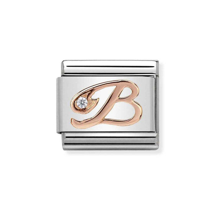 Nomination Rose Gold Classic Zirconia Letter Initials A-Z Charms