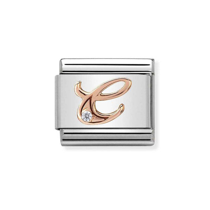 Nomination Rose Gold Classic Zirconia Letter Initials A-Z Charms