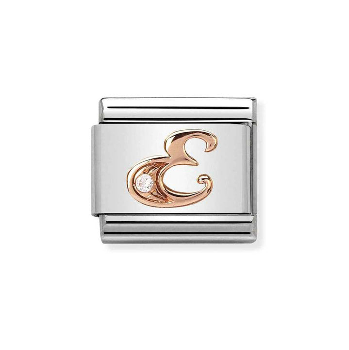 Nomination Rose Gold Classic Zirconia Letter Initials A-Z Charms