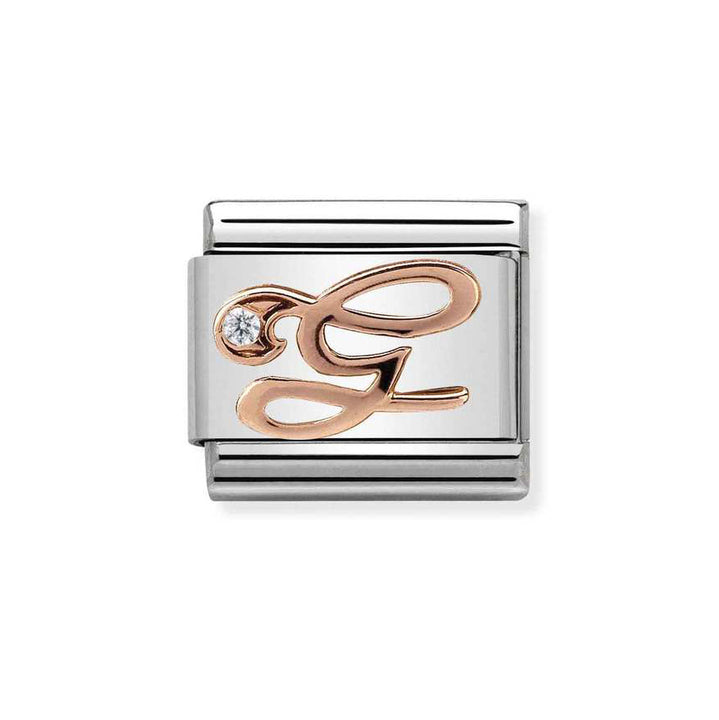 Nomination Rose Gold Classic Zirconia Letter Initials A-Z Charms