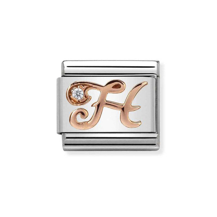 Nomination Rose Gold Classic Zirconia Letter Initials A-Z Charms