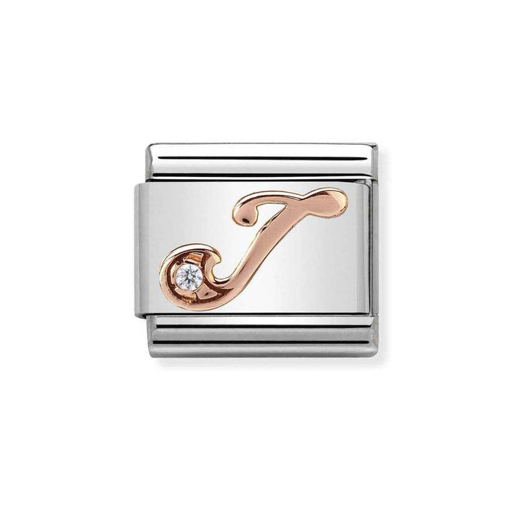 Nomination Rose Gold Classic Zirconia Letter Initials A-Z Charms