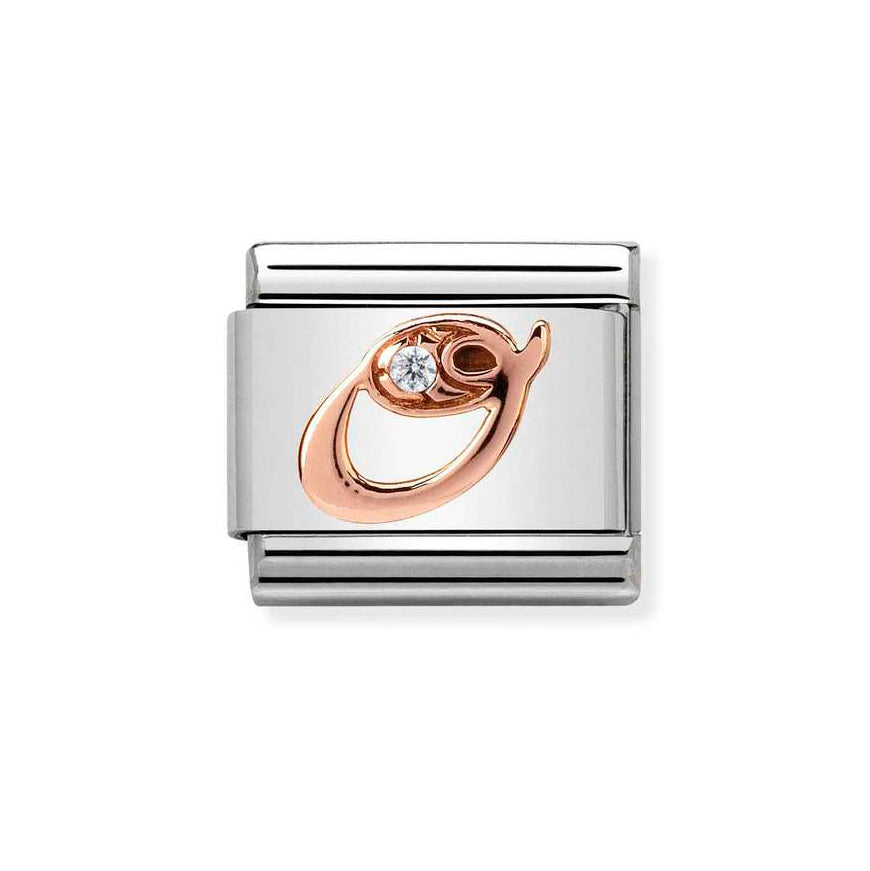 Nomination Rose Gold Classic Zirconia Letter Initials A-Z Charms