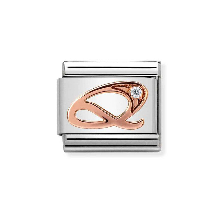 Nomination Rose Gold Classic Zirconia Letter Initials A-Z Charms