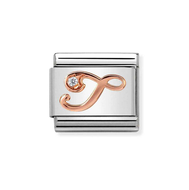 Nomination Rose Gold Classic Zirconia Letter Initials A-Z Charms