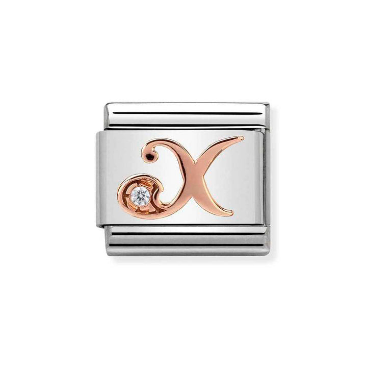 Nomination Rose Gold Classic Zirconia Letter Initials A-Z Charms