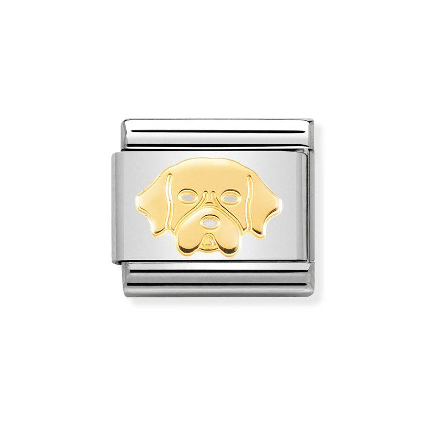 Nomination Gold Classic Golden Retriever Dog Charm