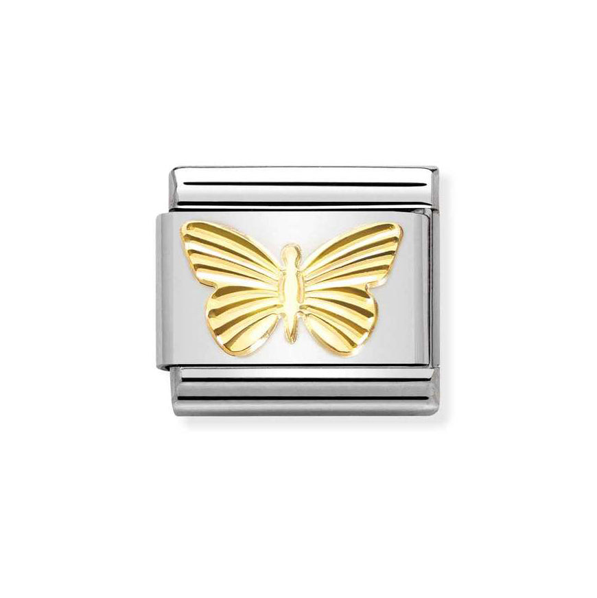 Nomination Gold Classic Diamond Etched Butterfly Charm