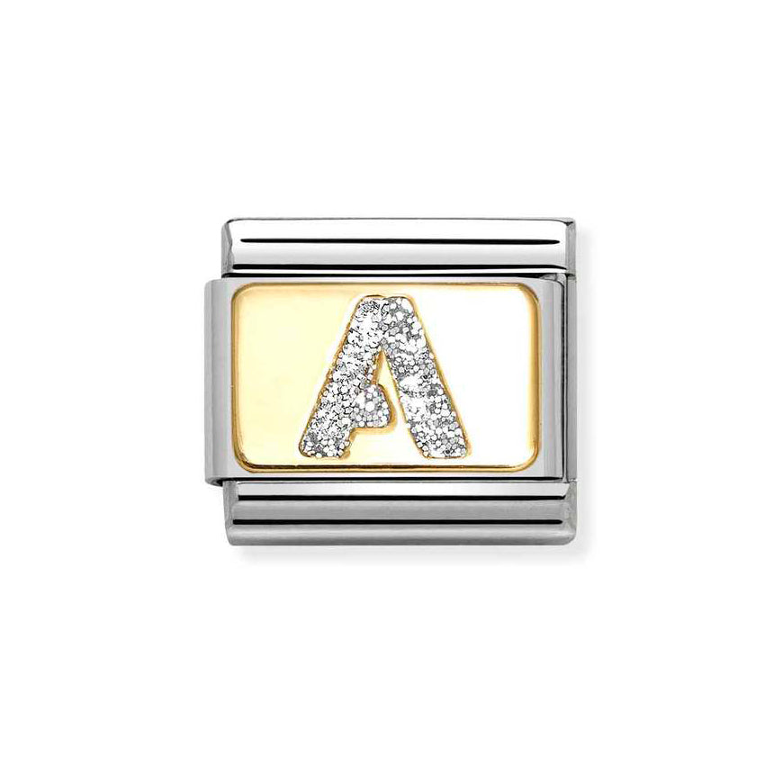 Nomination 18ct Gold Classic Gold Glitter Letter Initials A-Z Charms