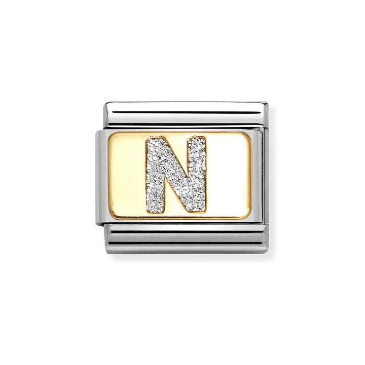 Nomination 18ct Gold Classic Gold Glitter Letter Initials A-Z Charms