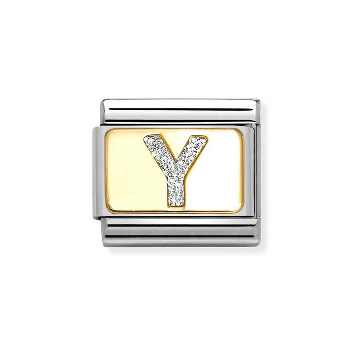 Nomination 18ct Gold Classic Gold Glitter Letter Initials A-Z Charms