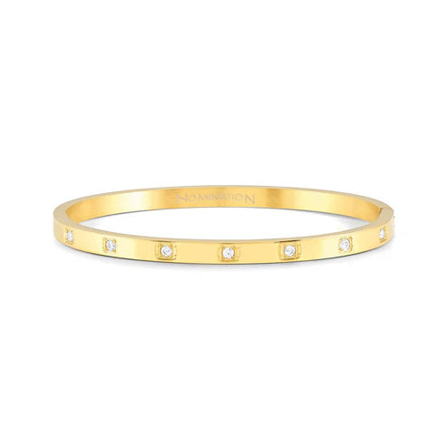 Nomination Gold Pretty Rigid CZ Medium Bangle