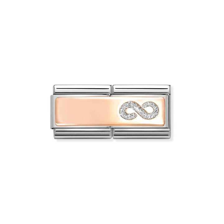 Nomination Classic Rose Gold Glitter Infinity Engravable Double Charm