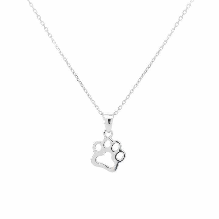 ol&co Silver Paw Print Pendant Necklace