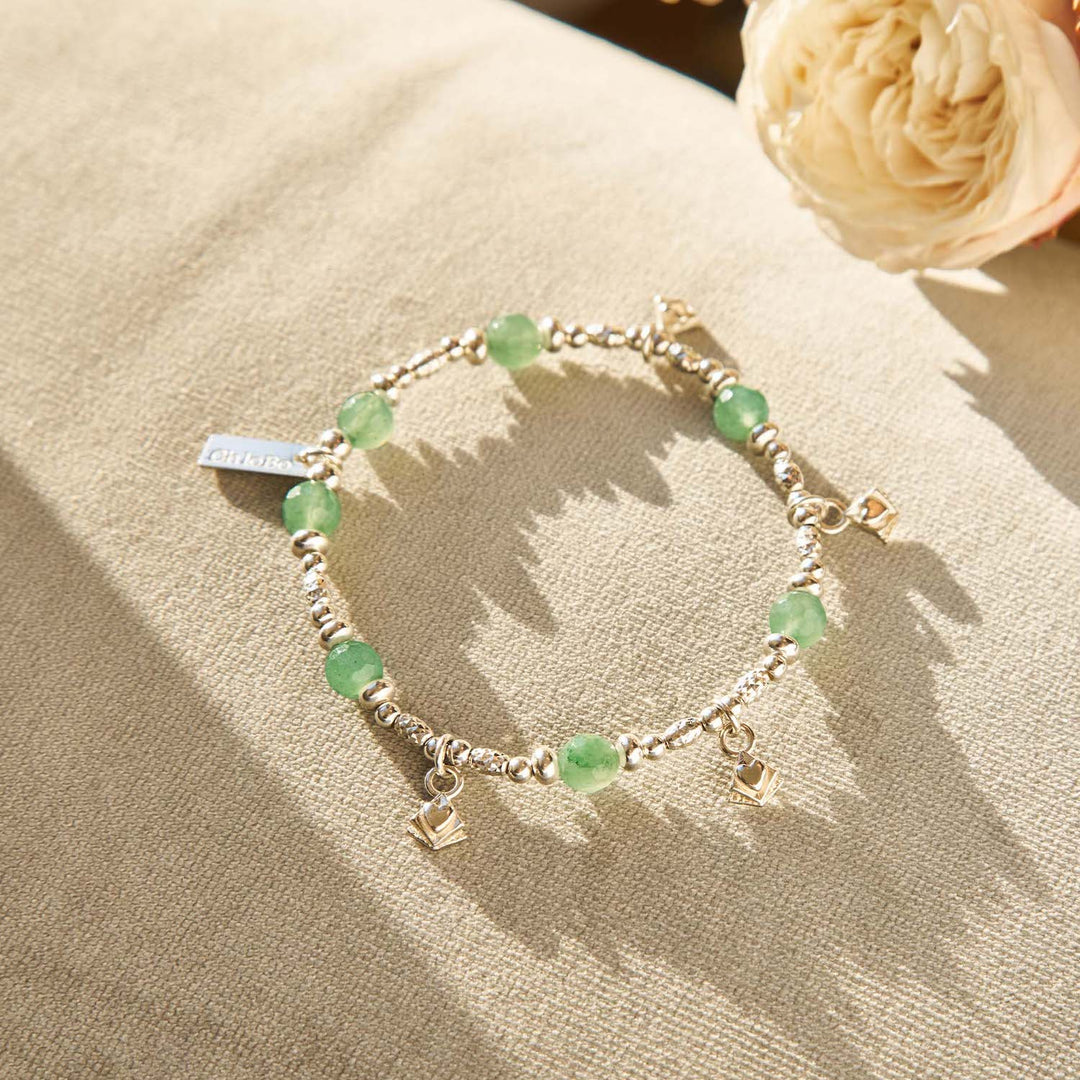 ChloBo Silver Manifest Love Aventurine Bracelet