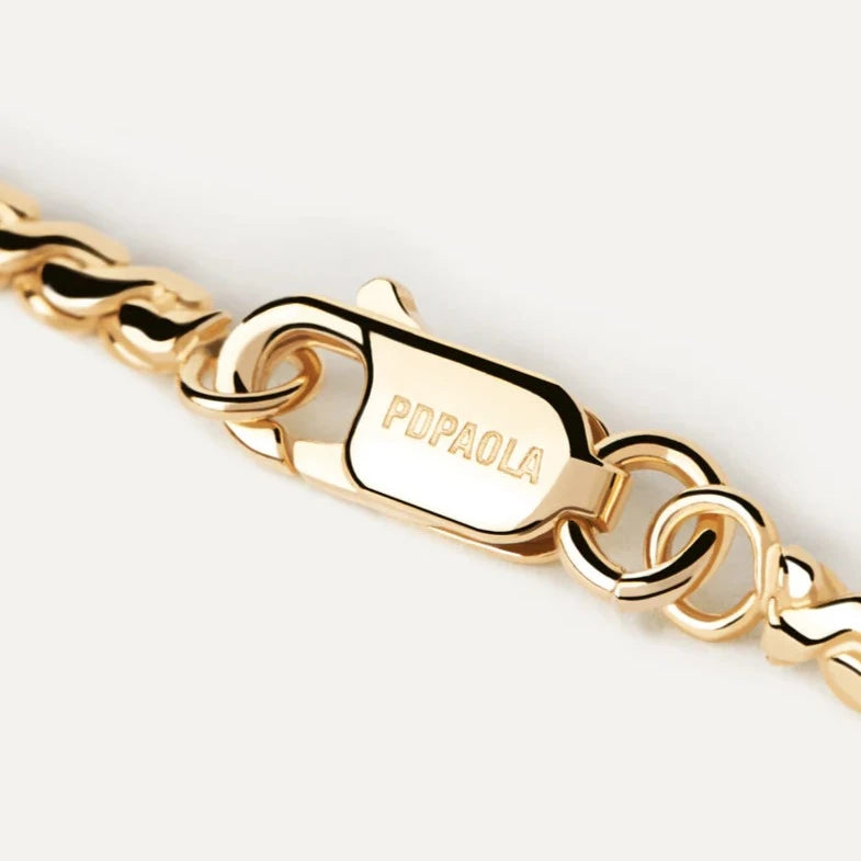 PDPAOLA Gold Serpentine Chain Necklace