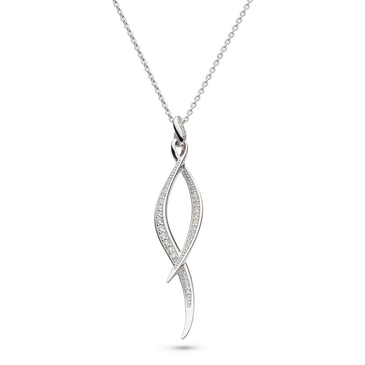 Kit Heath Silver Entwine Twine Twist Pave Necklace