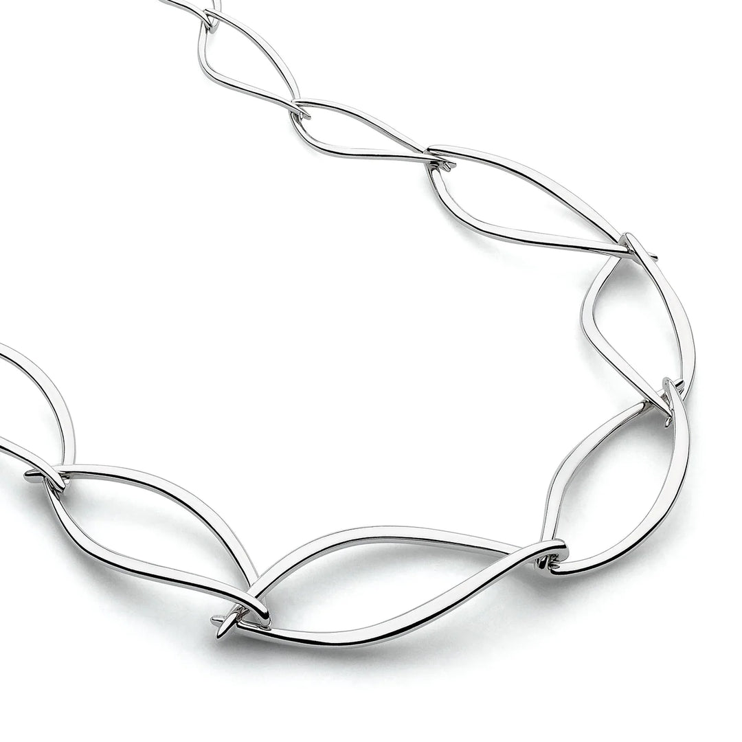 Kit Heath Silver Entwine Twine Twist Statement Toggle Necklace