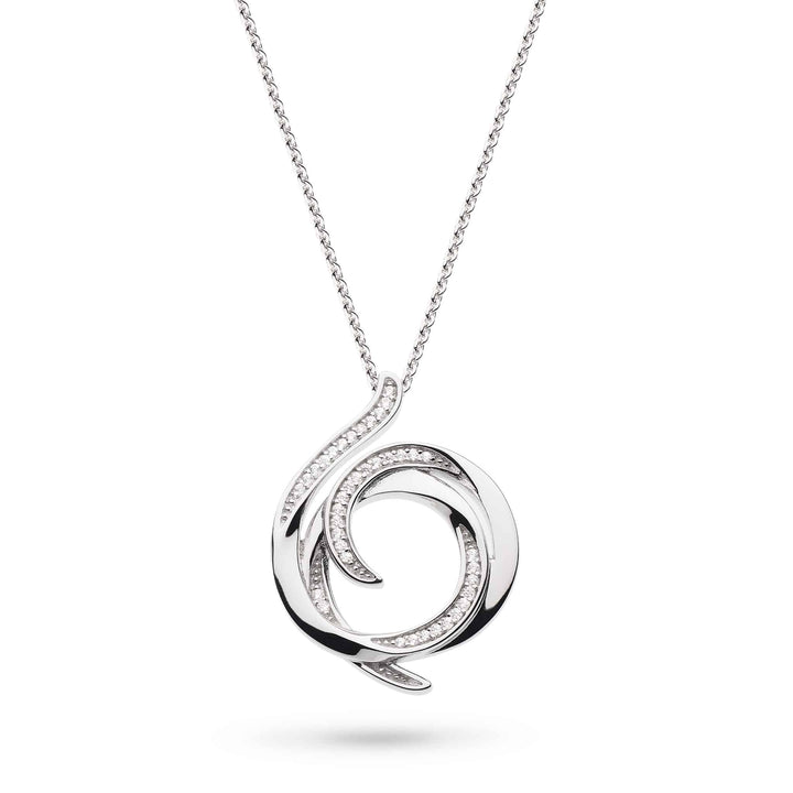 Kit Heath Silver Entwine Helix Wrap Pave Necklace