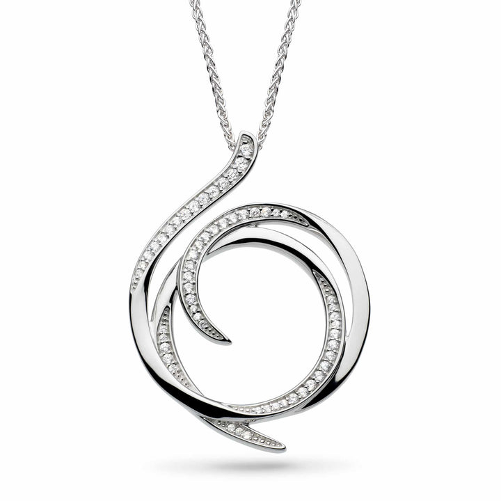 Kit Heath Silver Entwine Helix Wrap Pave Grande Necklace