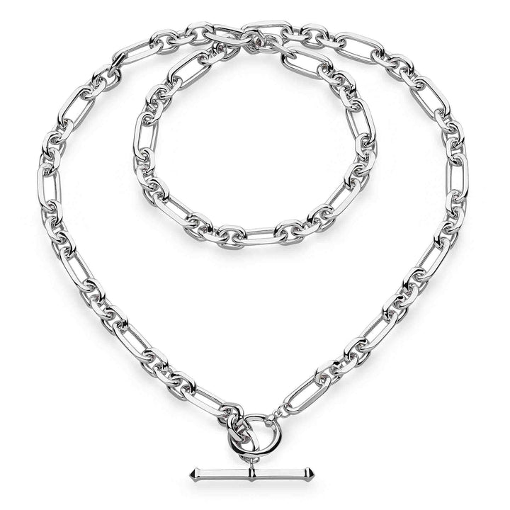 Kit Heath Silver Revival Figaro Link T-Bar Necklace