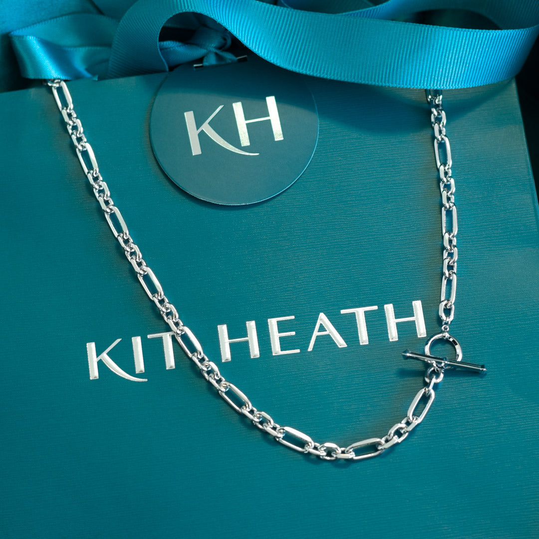 Kit Heath Silver Revival Figaro Link T-Bar Necklace