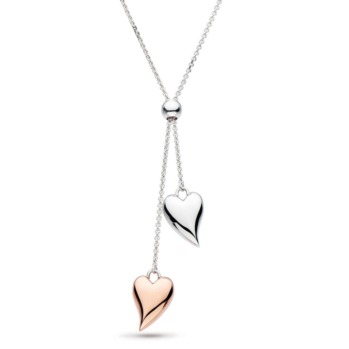 Kit Heath Silver Desire Cherish Blush heart Lariat Necklace