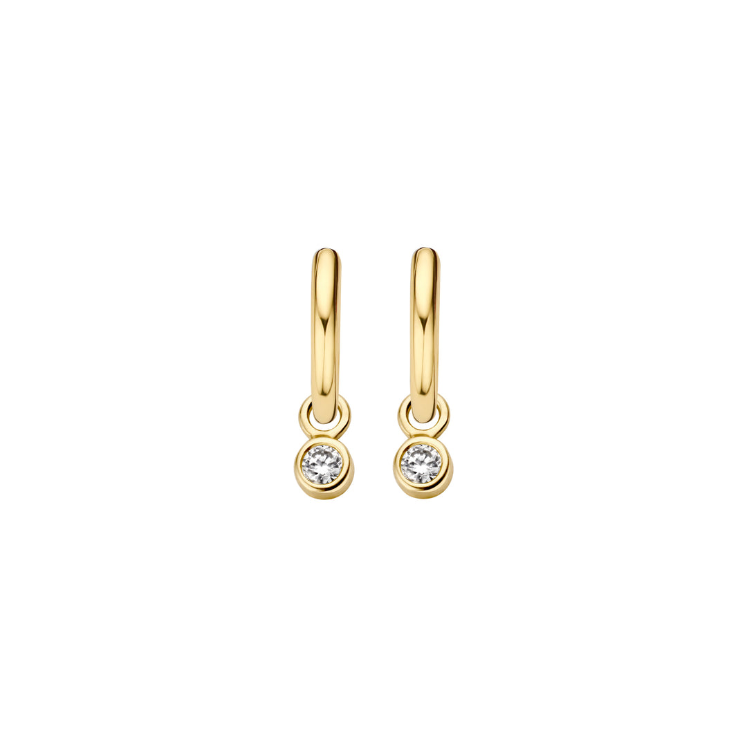 Blush 14ct Solid Gold Round Zirconia Earring Charms