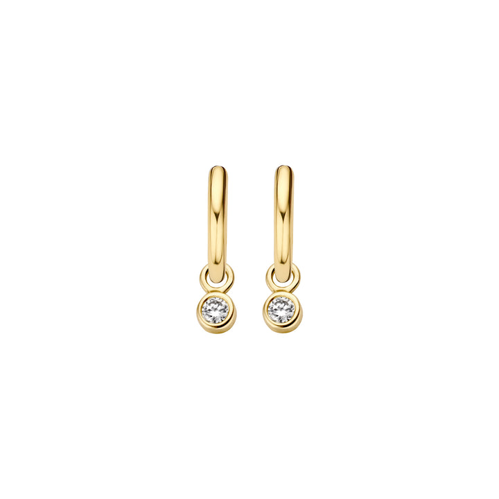 Blush 14ct Solid Gold Round Zirconia Earring Charms