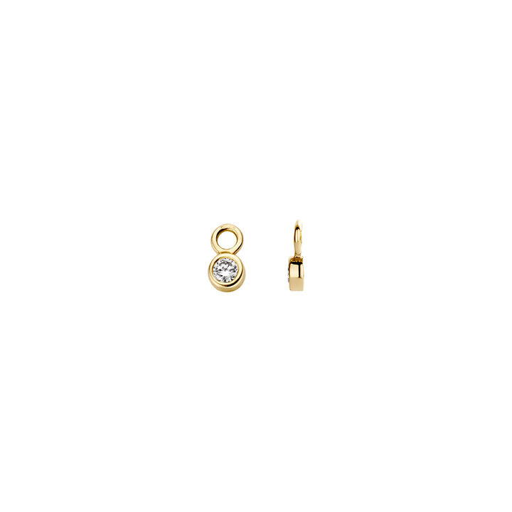 Blush 14ct Solid Gold Round Zirconia Earring Charms