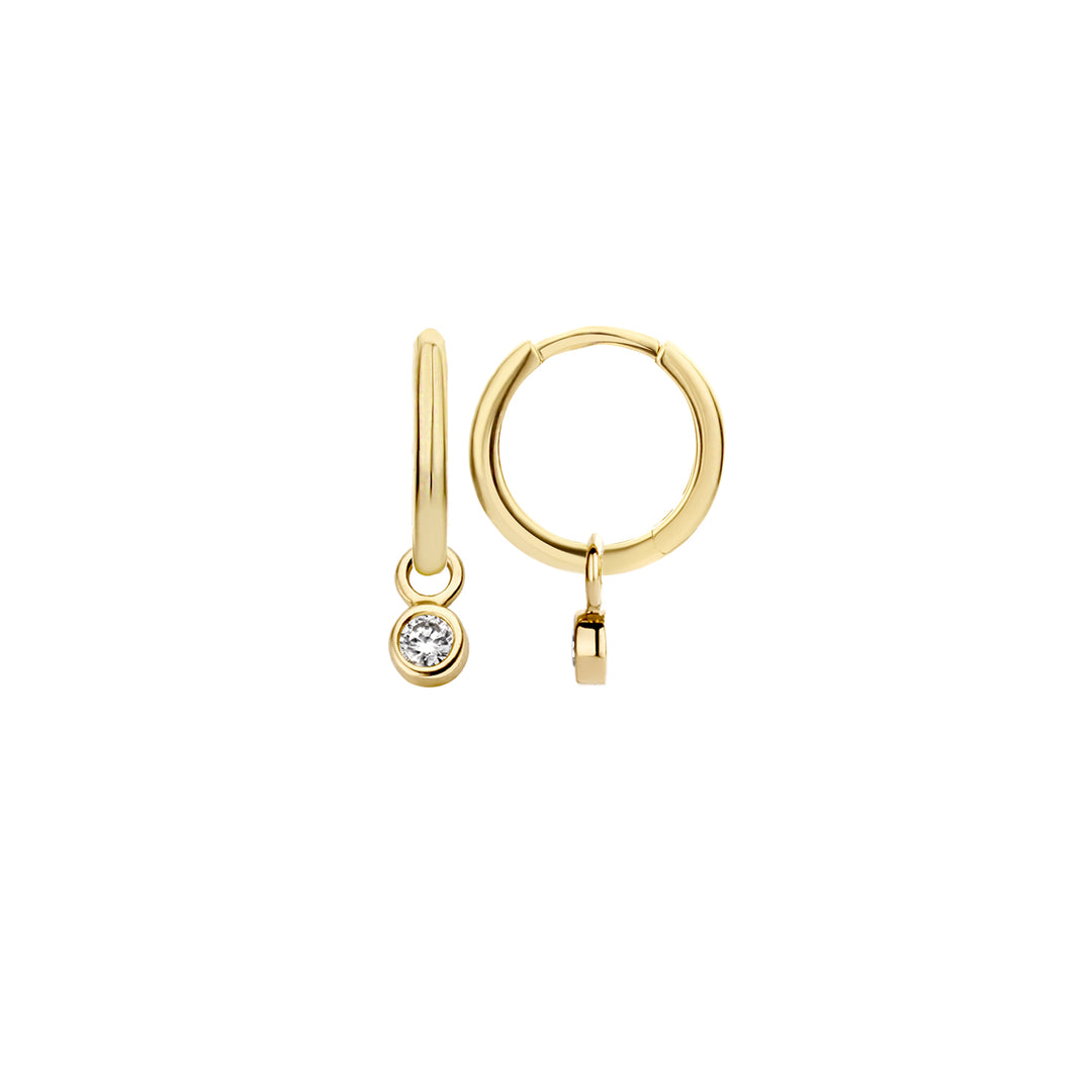 Blush 14ct Solid Gold Round Zirconia Earring Charms