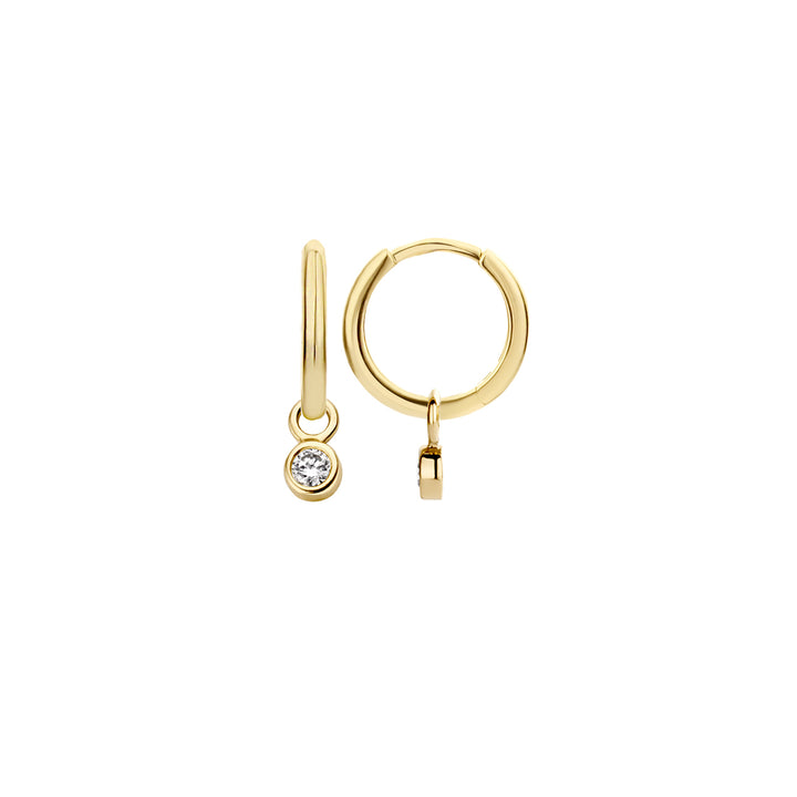 Blush 14ct Solid Gold Round Zirconia Earring Charms