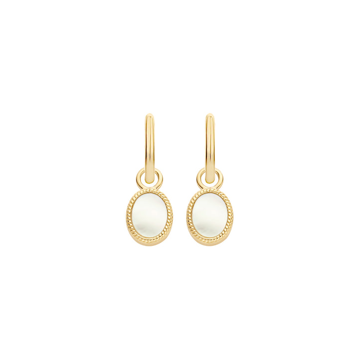 Blush 14ct Solid Gold Mother of Pearl Earring Charms