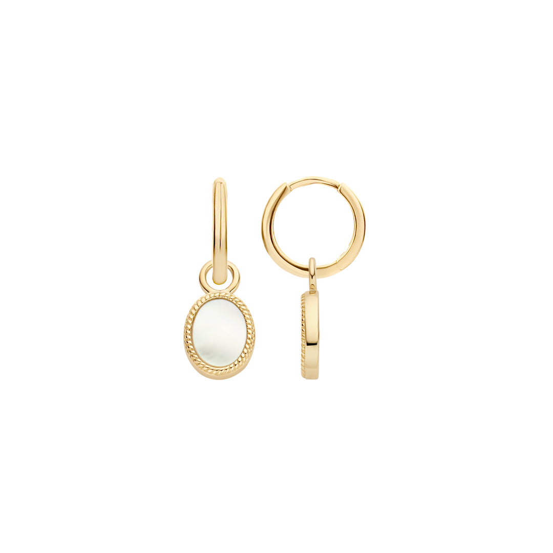 Blush 14ct Solid Gold Mother of Pearl Earring Charms