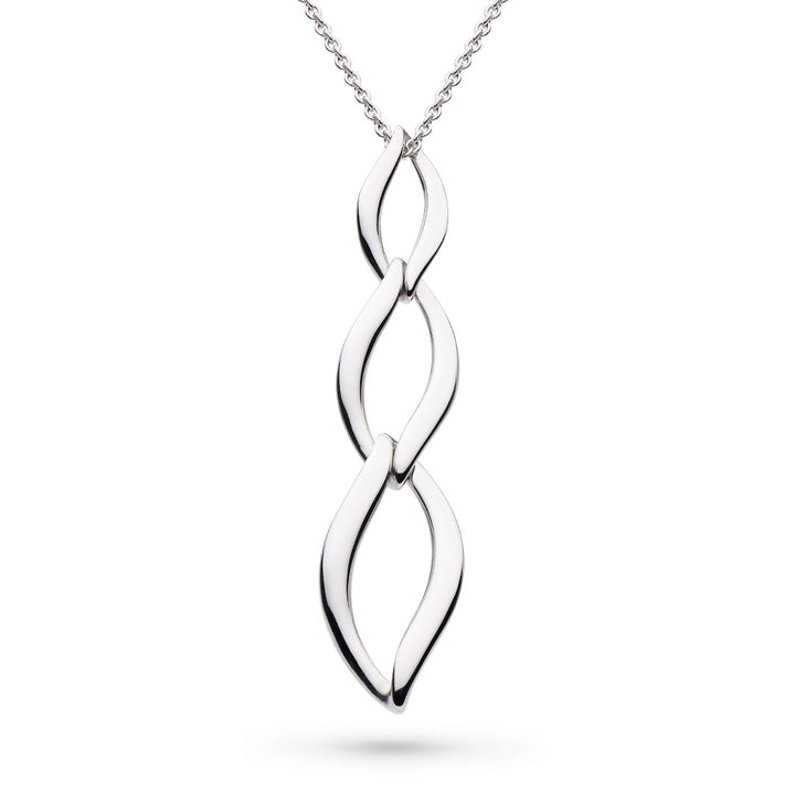 Kit Heath Silver Entwine Twine Trio Link Necklace