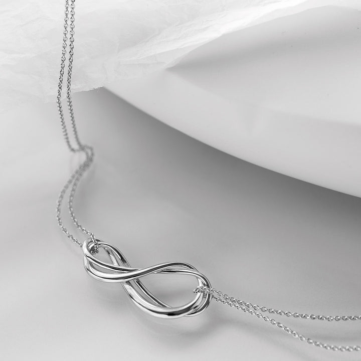 Kit Heath Silver Infinity Double Chain Necklace