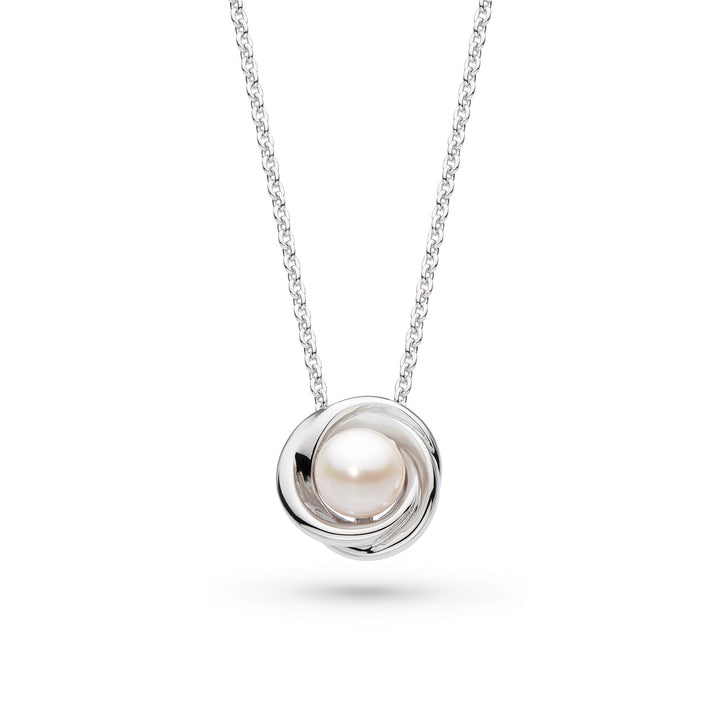 Kit Heath Silver Bevel Trilogy Pearl Necklace