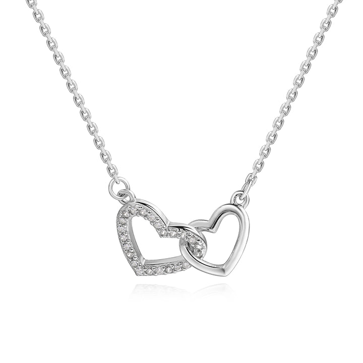 ol&co Silver Interlocking Hearts Necklace