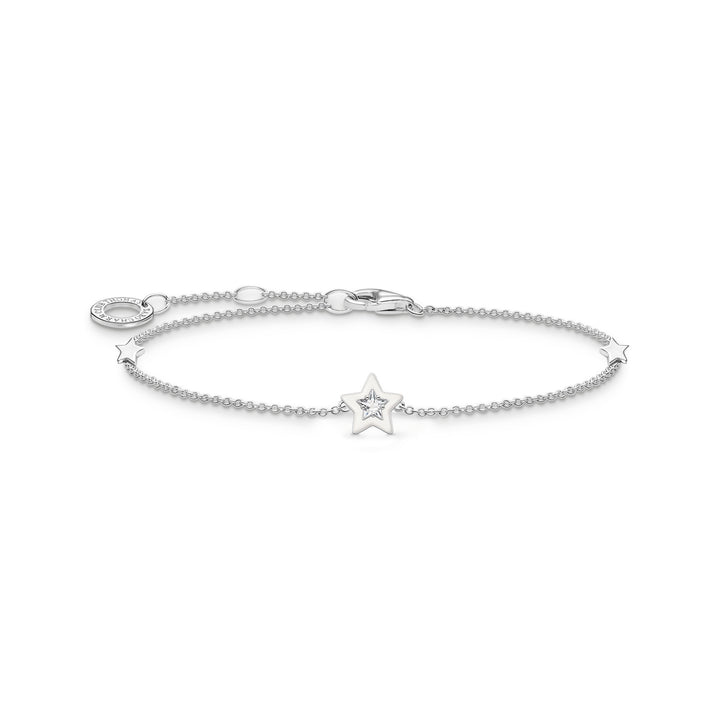 Thomas Sabo Silver CZ and White Enamel Star Bracelet