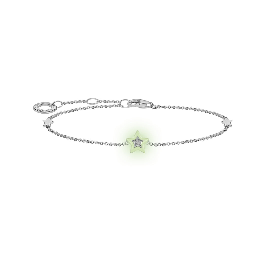 Thomas Sabo Silver CZ and White Enamel Star Bracelet