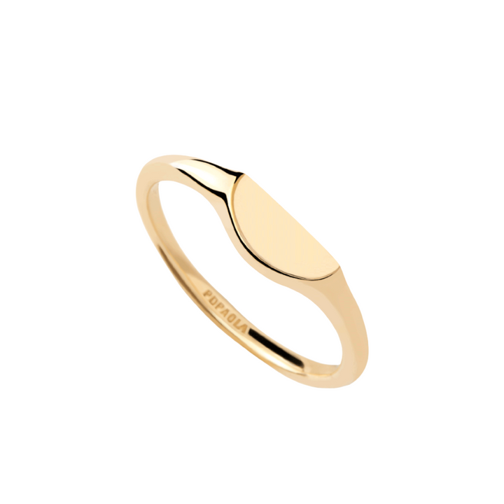 PDPAOLA Gold Half Circle Mini Stamp Ring