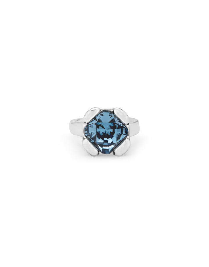 UNOde50 Silver Rock n blue Charismatic Ring