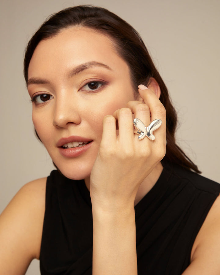 UNOde50 Silver Butterfly Effect Ring