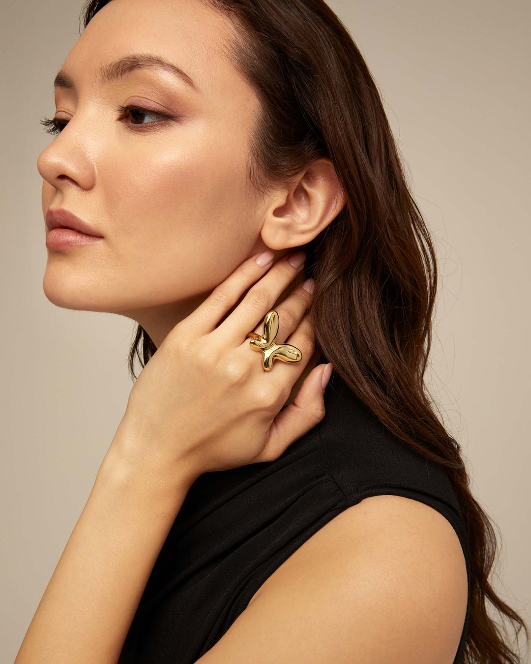 UNOde50 Gold Butterfly Effect Ring