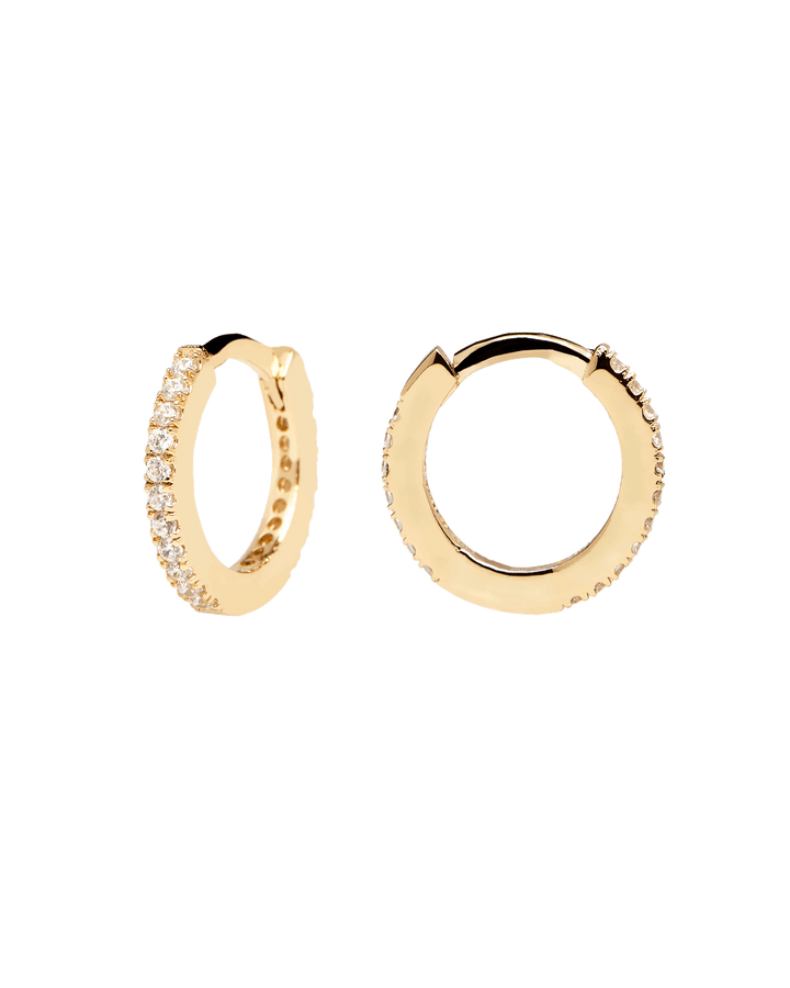 PDPAOLA Gold White Mini Hoops