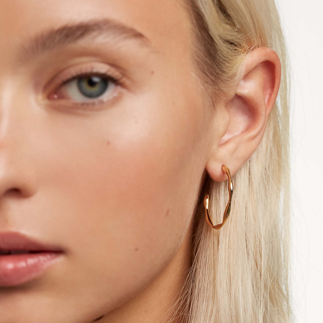 PDPAOLA Gold Vanilla Hoop Earrings