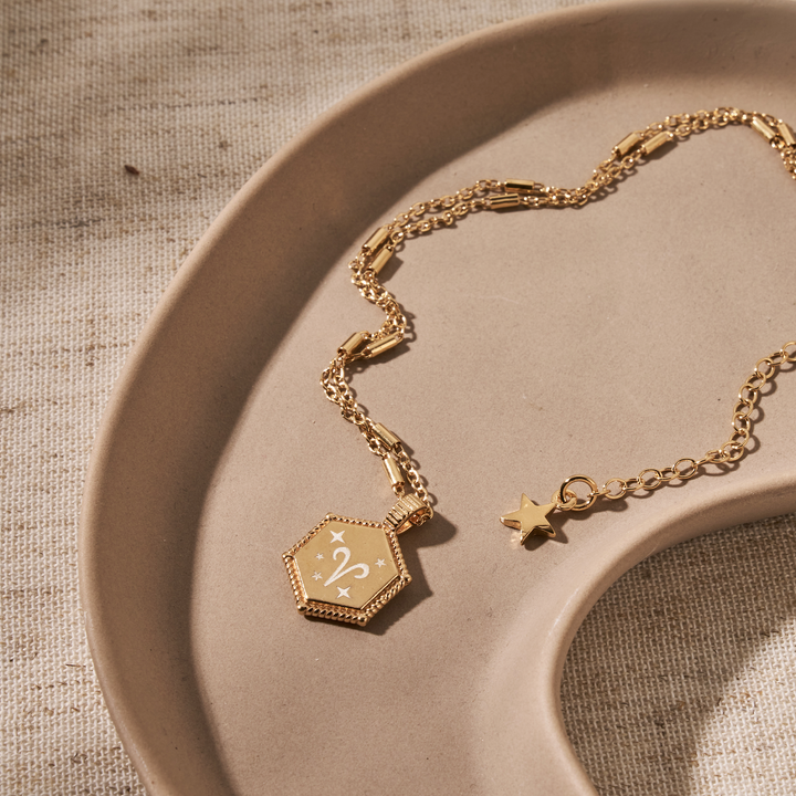 ChloBo Gold Zodiac Hexagon Coin Necklace