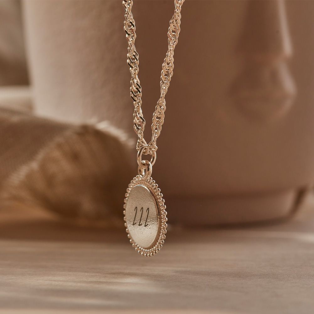 ChloBo Silver Personalised Moon Coin Necklace