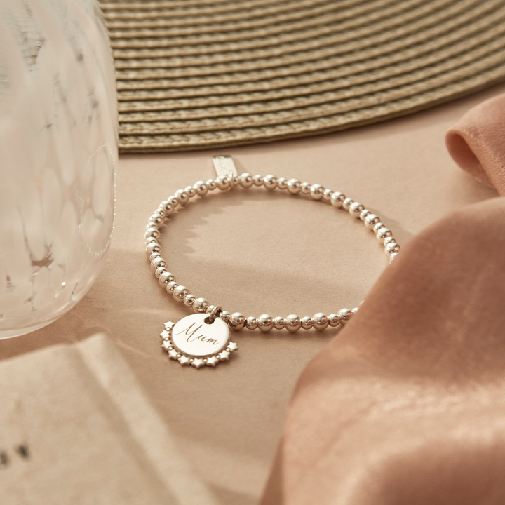 ChloBo Silver Personalised Didi Moon And Stars Bracelet